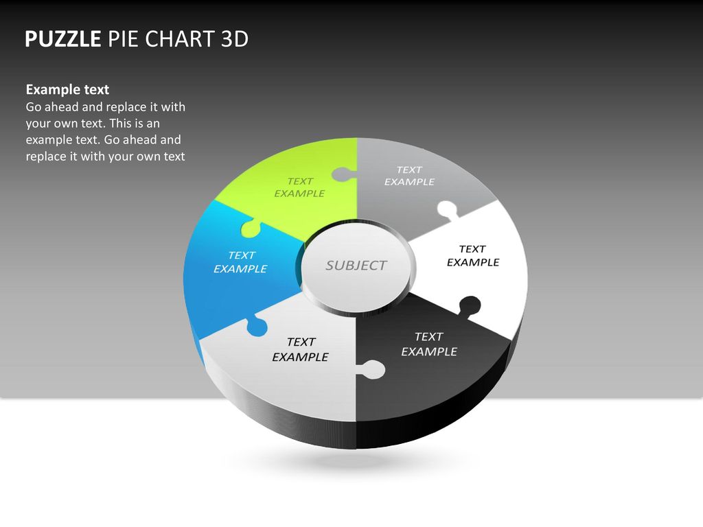puzzle pie chart 3d example text example text this is an example