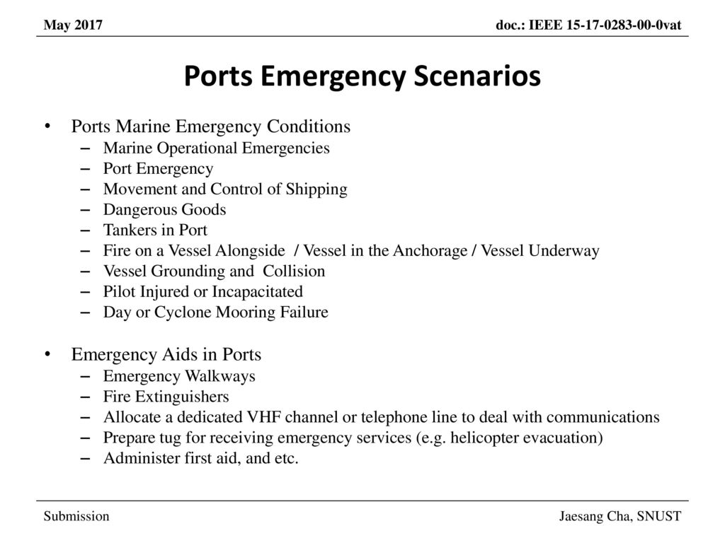 Ports Emergency Scenarios
