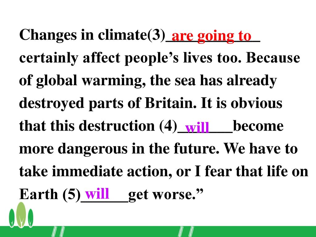 Changes in climate(3)____________