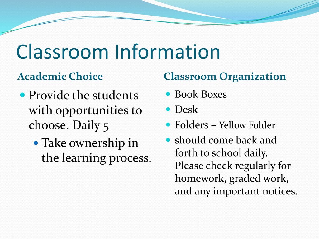 Classroom Information
