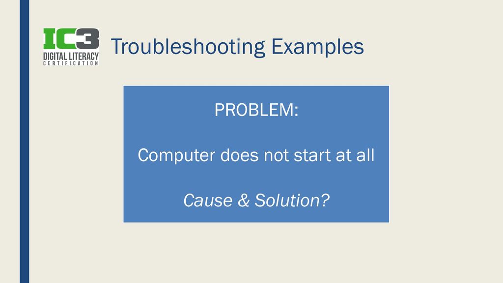 Troubleshooting Examples
