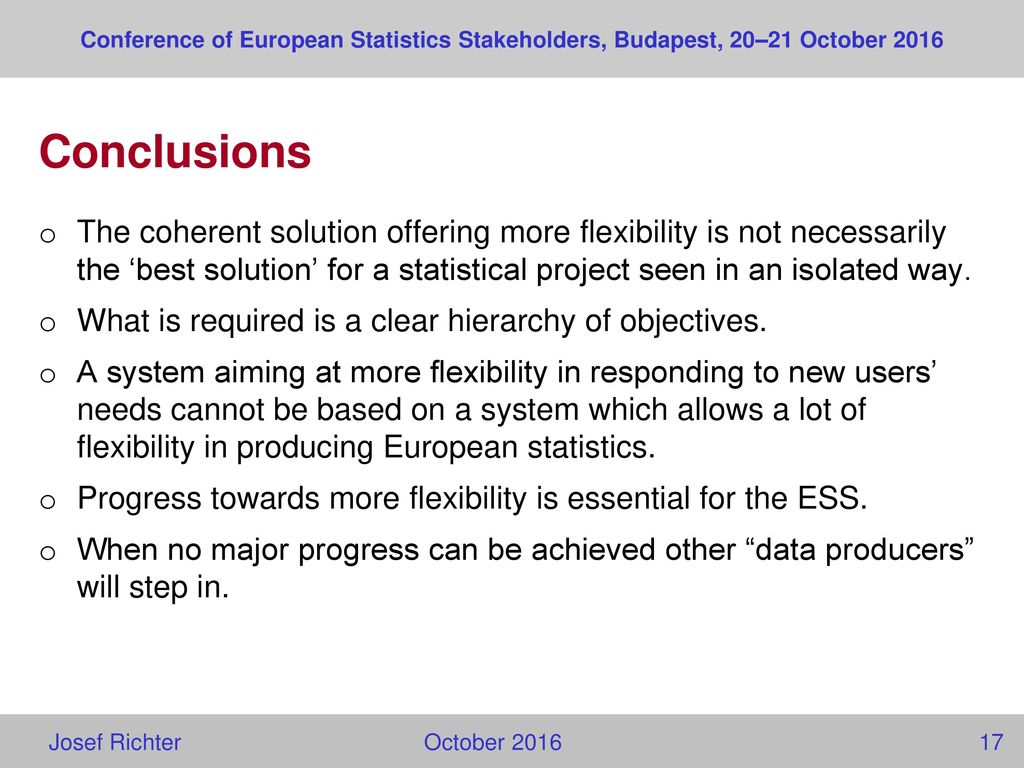 Conference of European Statistics Stakeholders, Budapest, 20–21 October 2016