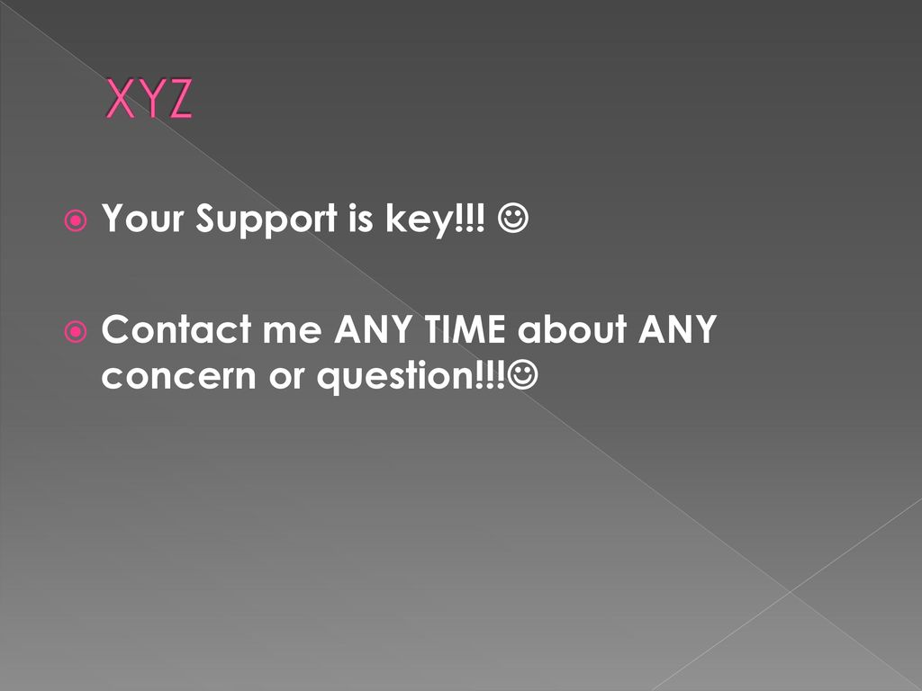 XYZ Your Support is key!!! 