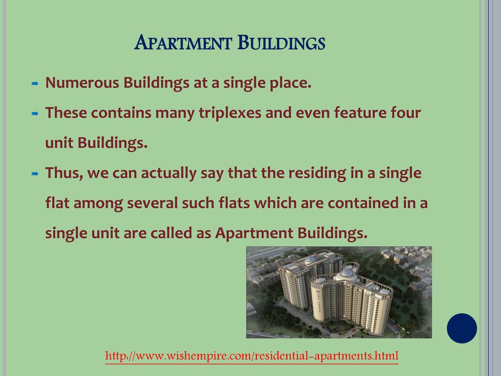 Apartment Buildings Numerous Buildings at a single place.
