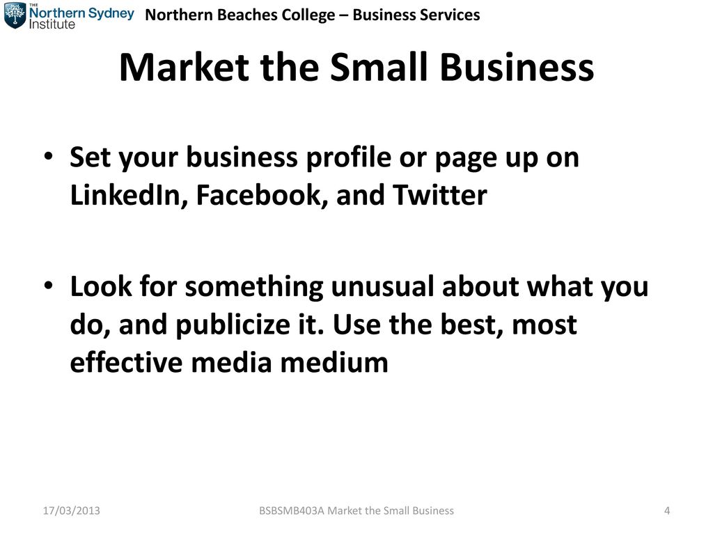 Market the Small Business