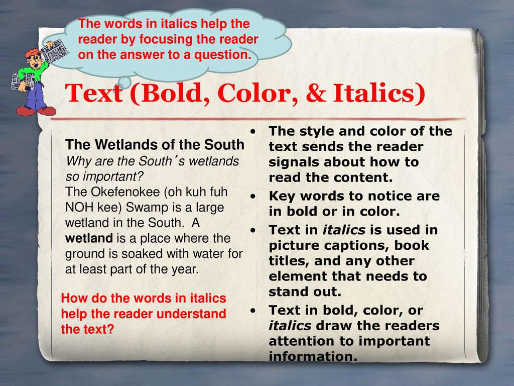 Text (Bold, Color, & Italics)