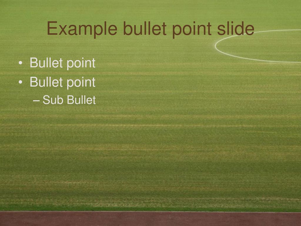 Example bullet point slide