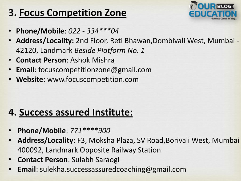 3. Focus Competition Zone