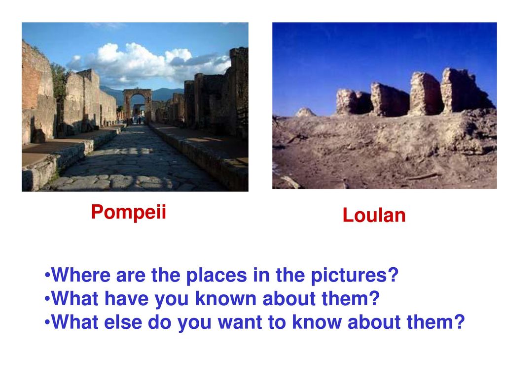 Pompeii Loulan. Where are the places in the pictures.