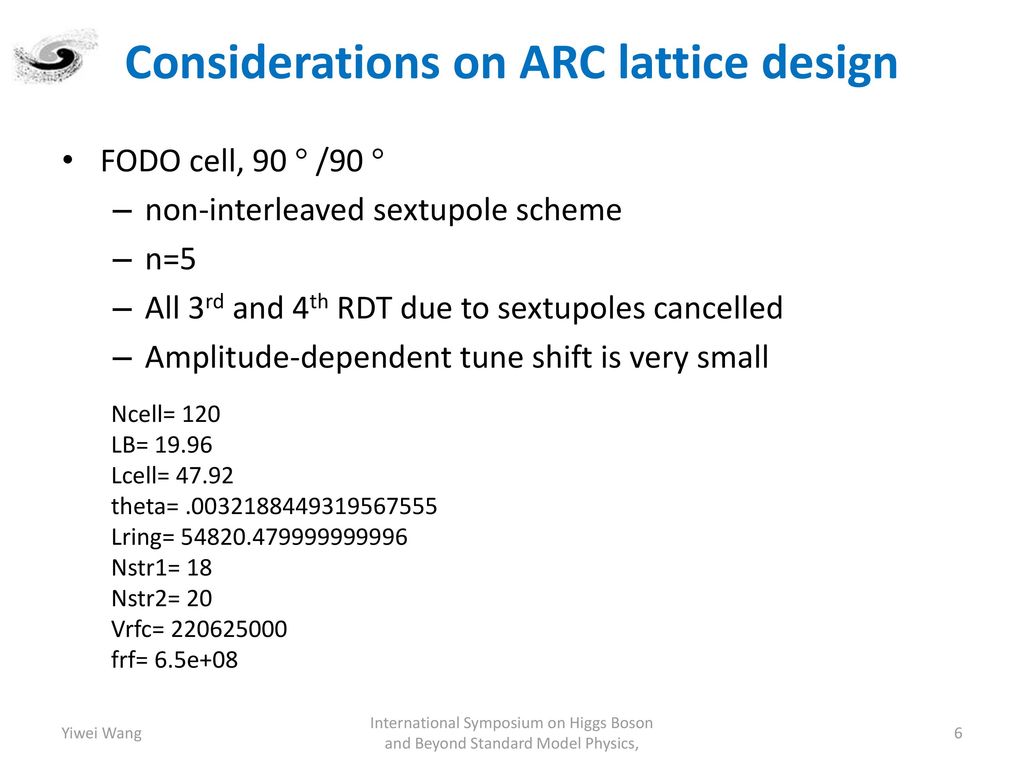 Considerations on ARC lattice design