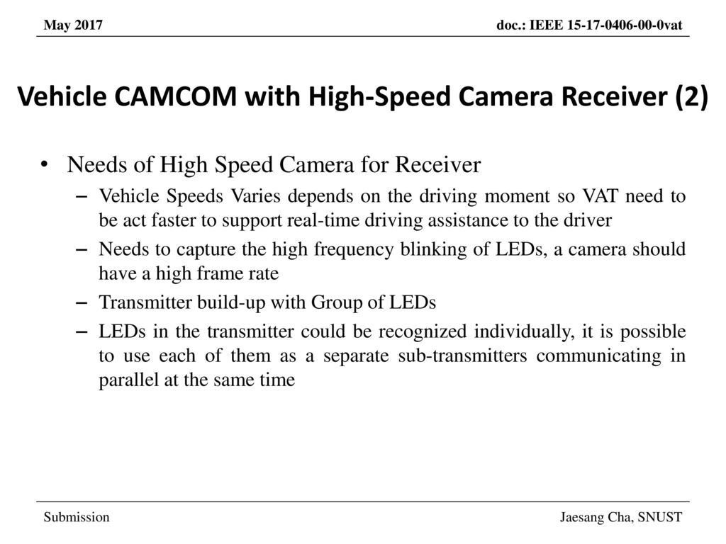 Vehicle CAMCOM with High-Speed Camera Receiver (2)