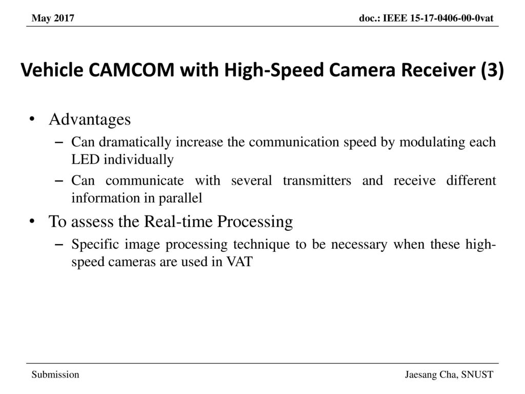 Vehicle CAMCOM with High-Speed Camera Receiver (3)