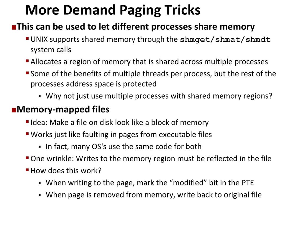 More Demand Paging Tricks