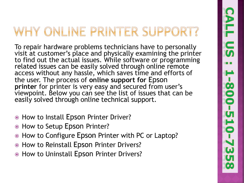Why Online Printer Support