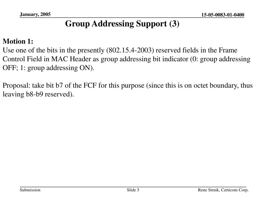 Group Addressing Support (3)