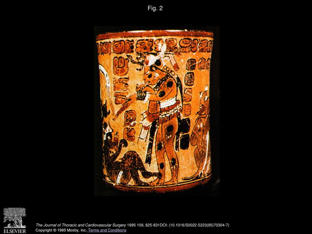 Fig. 2 A vase from the ninth century depicting a Mayan chief smoking a cigar.