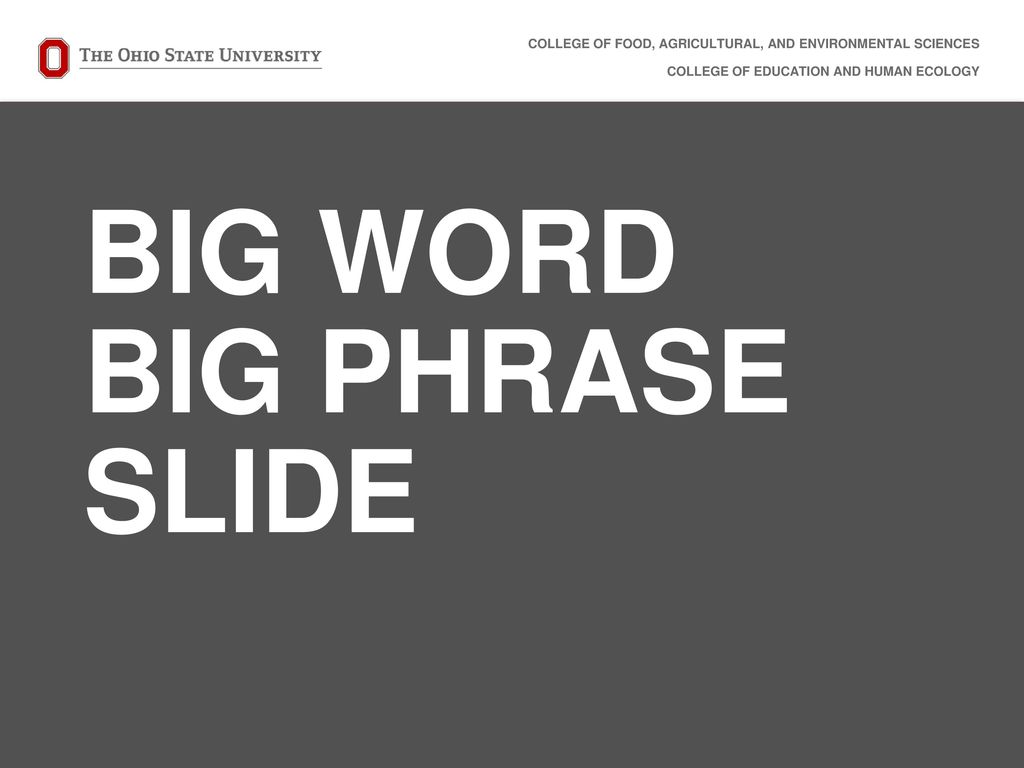 BIG WORD BIG PHRASE SLIDE