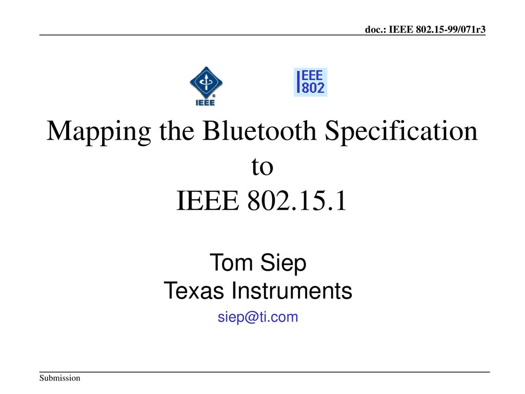 Mapping the Bluetooth Specification to IEEE