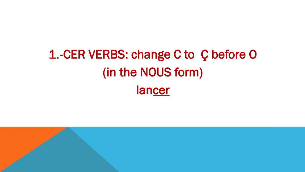 Regular Er Verbs With Spelling Changes Ppt Download