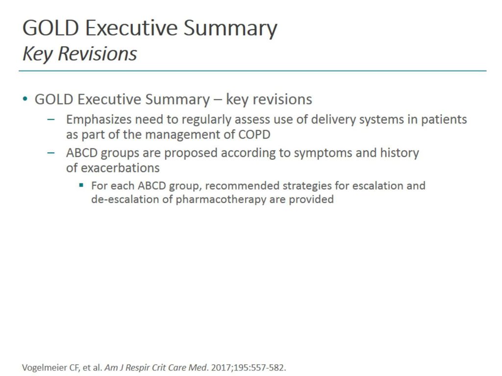 GOLD Executive Summary Key Revisions