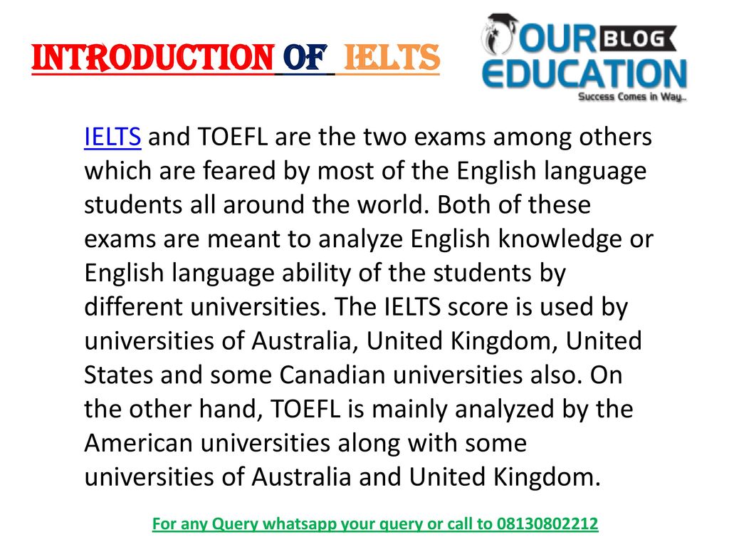 Introduction of IELTS