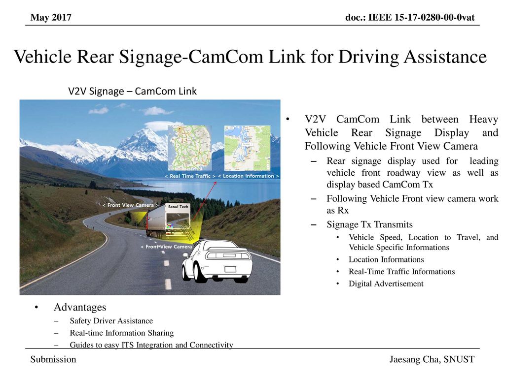 Vehicle Rear Signage-CamCom Link for Driving Assistance
