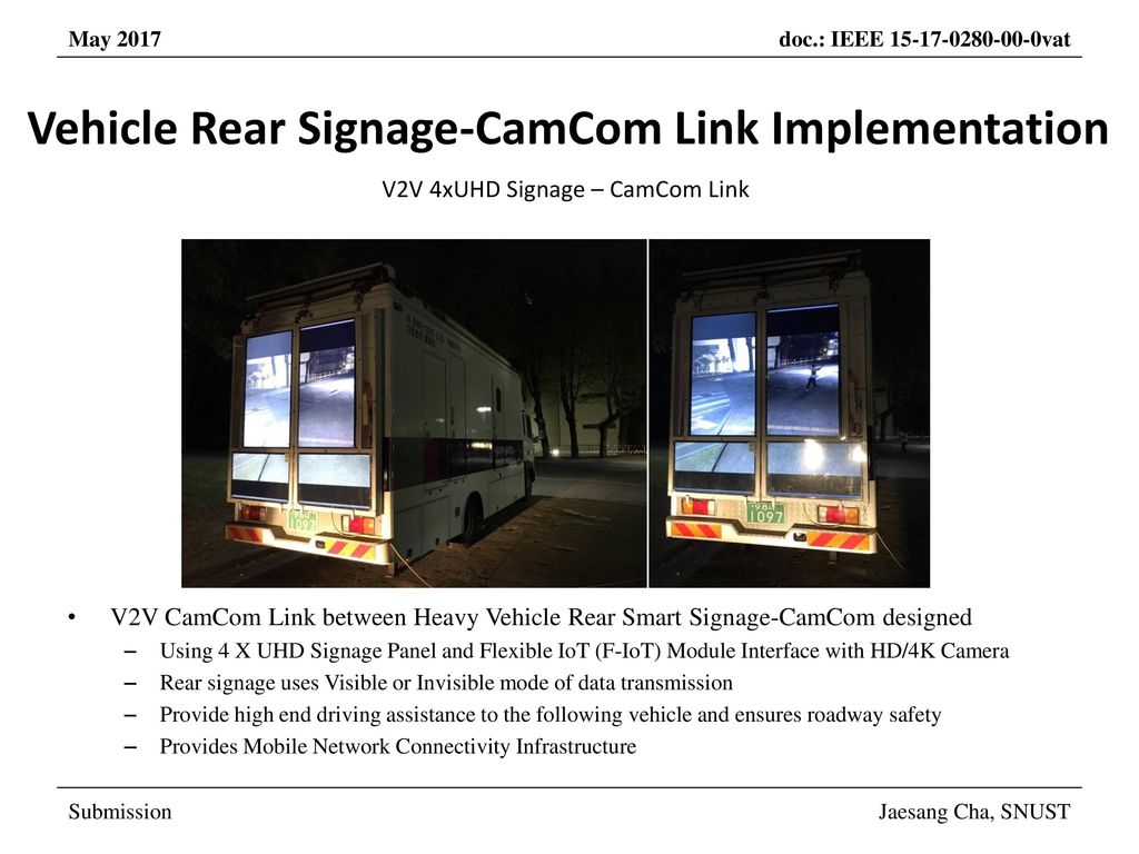 Vehicle Rear Signage-CamCom Link Implementation