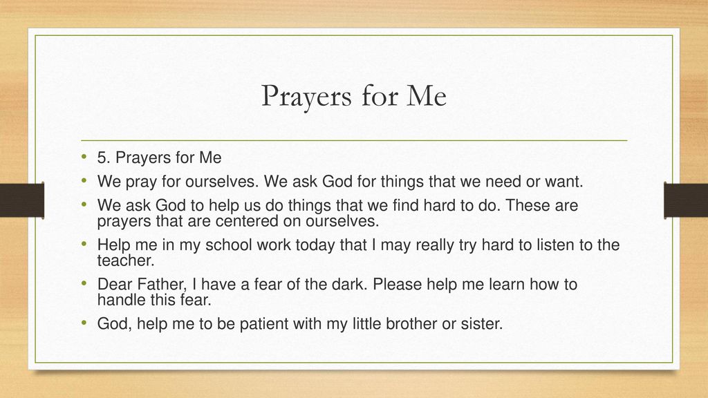Prayers for Me 5. Prayers for Me