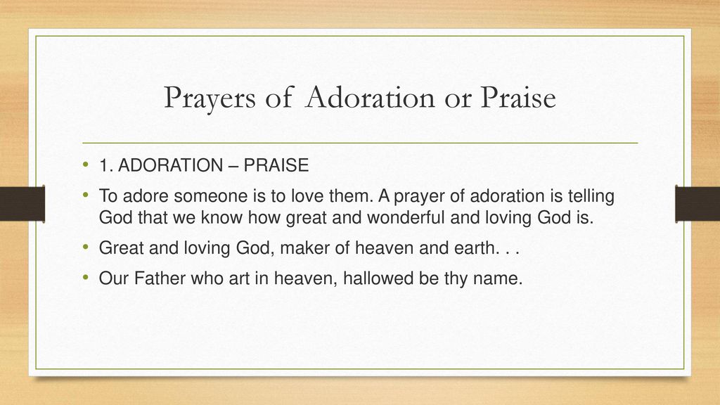 Prayers of Adoration or Praise