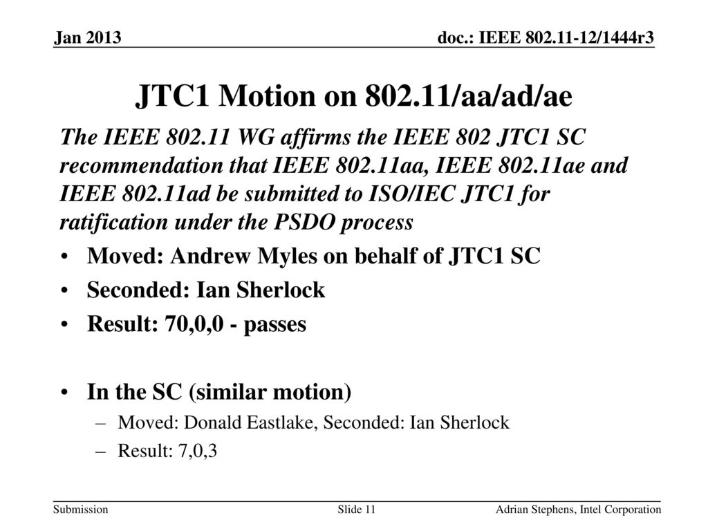 JTC1 Motion on /aa/ad/ae