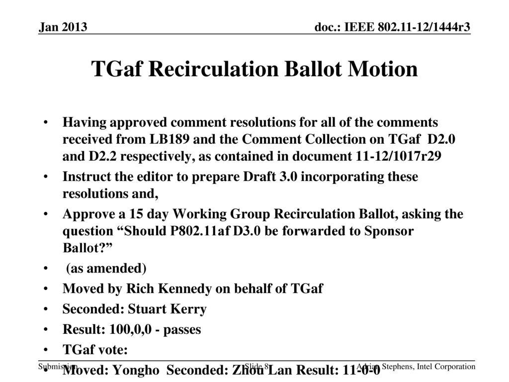 TGaf Recirculation Ballot Motion