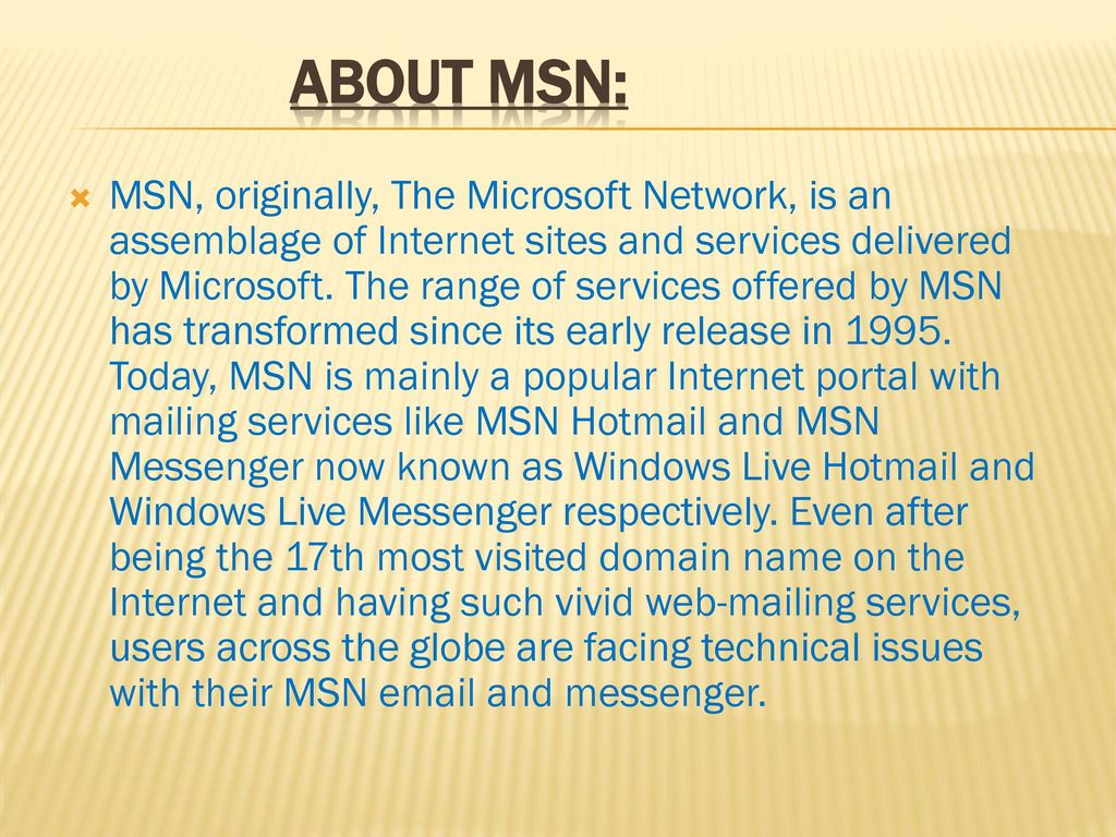 About MSN:
