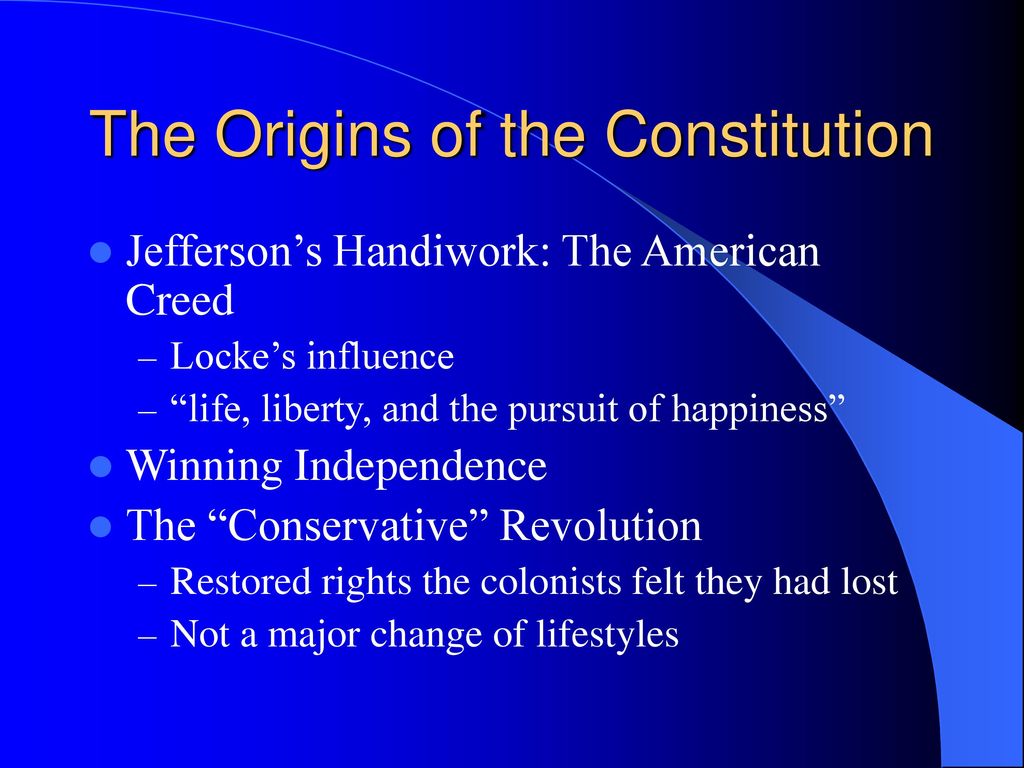 The Origins of the Constitution