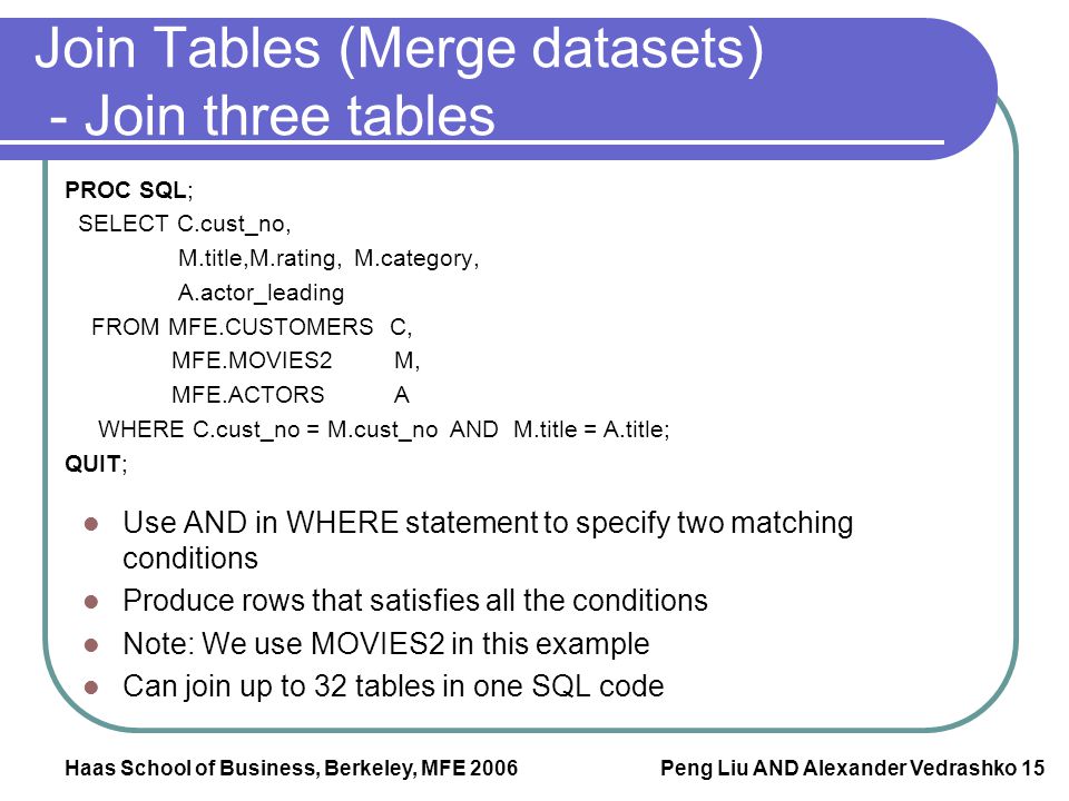 Join Tables (Merge datasets) - Join three tables