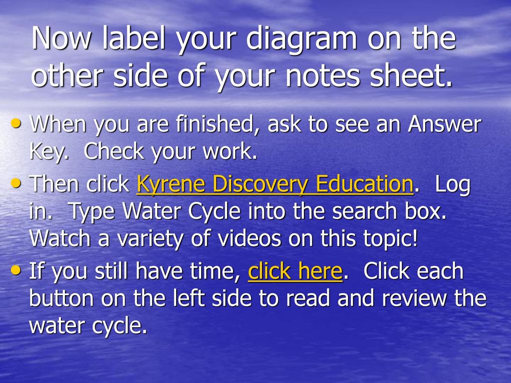 Now label your diagram on the other side of your notes sheet.