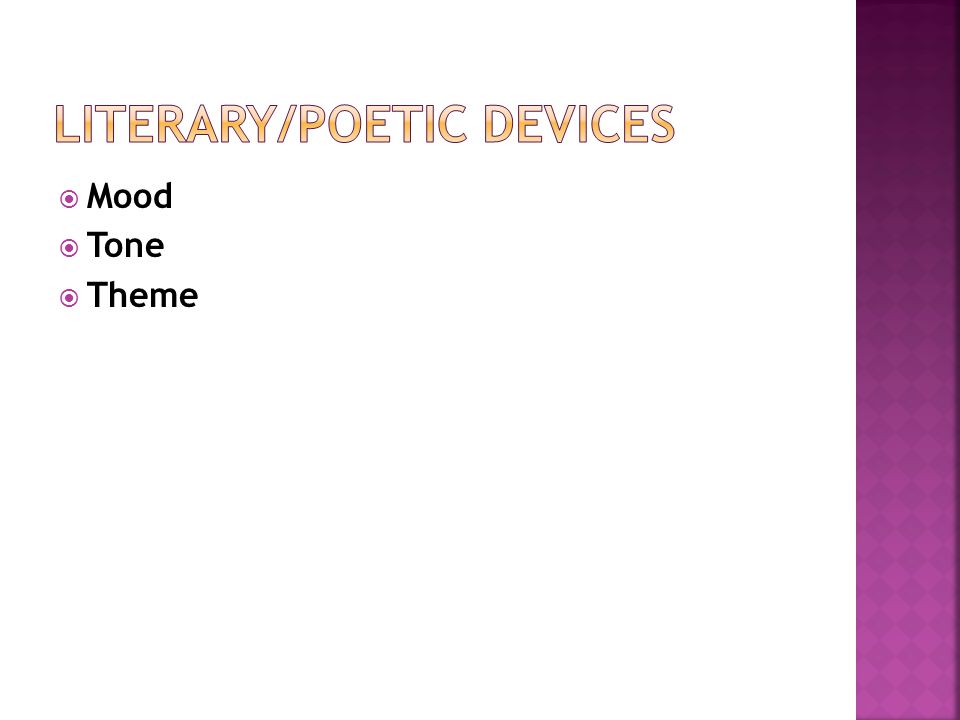 Literary/Poetic devices