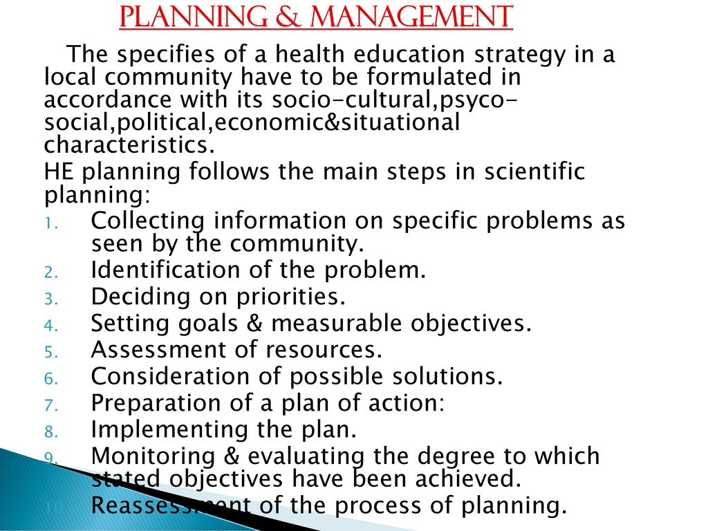 Planning & management