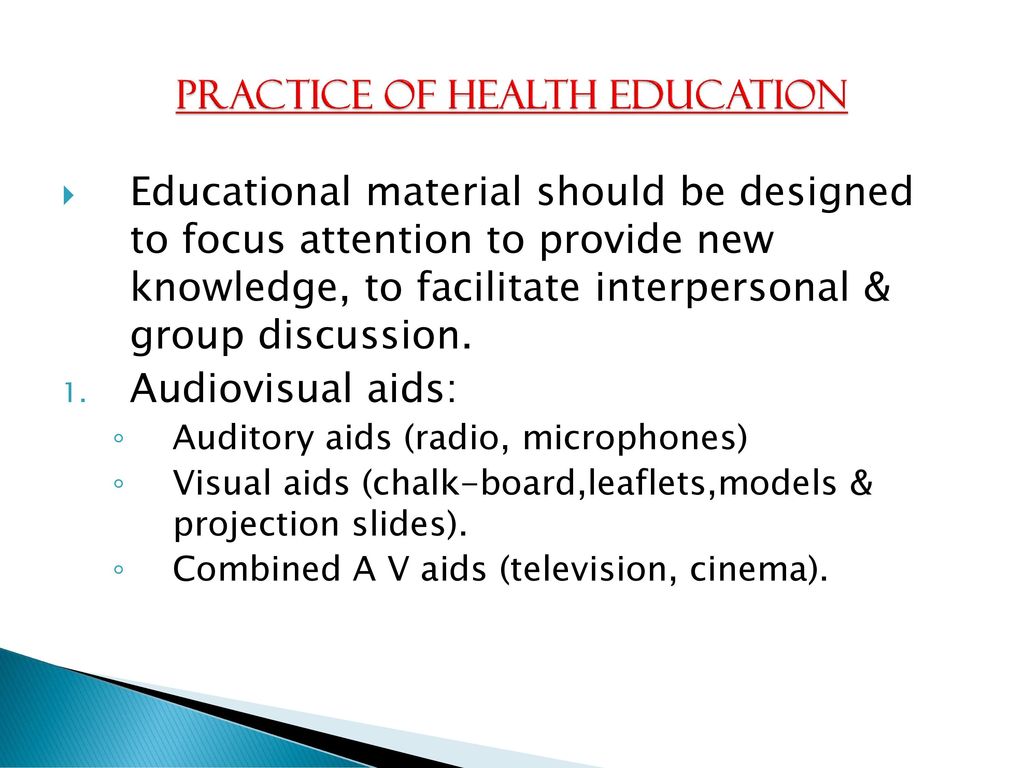 Practice of health education