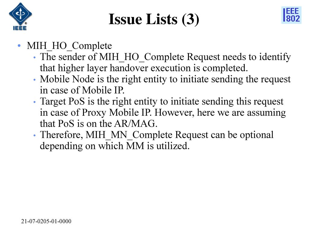 Issue Lists (3) MIH_HO_Complete
