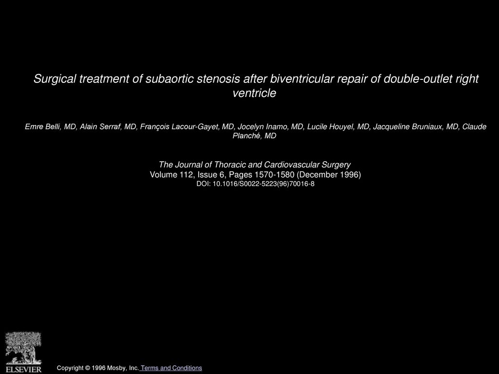 Surgical treatment of subaortic stenosis after biventricular repair of double-outlet right ventricle
