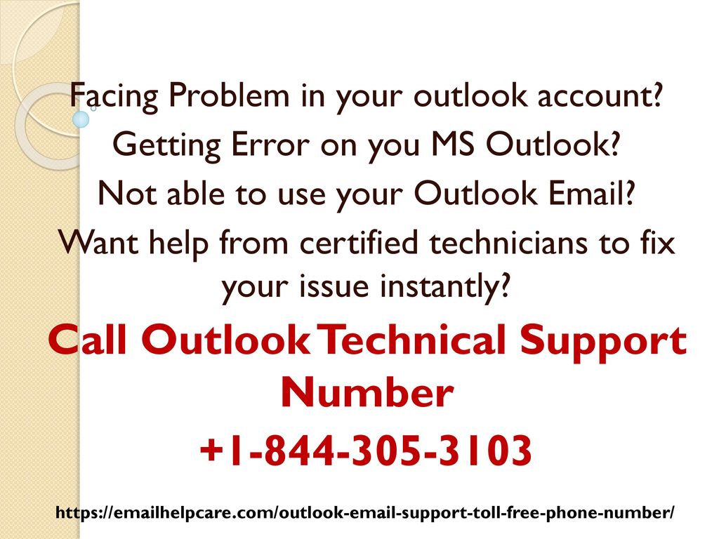 Call Outlook Technical Support Number