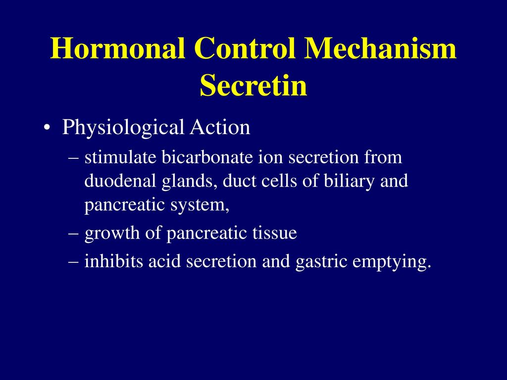 Hormonal Control Mechanism Secretin