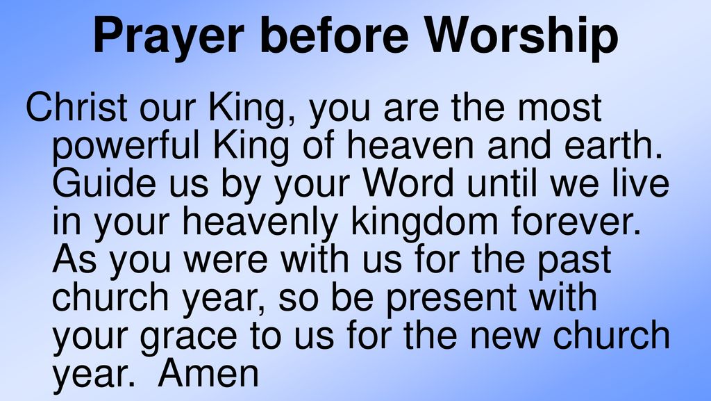Prayer before Worship