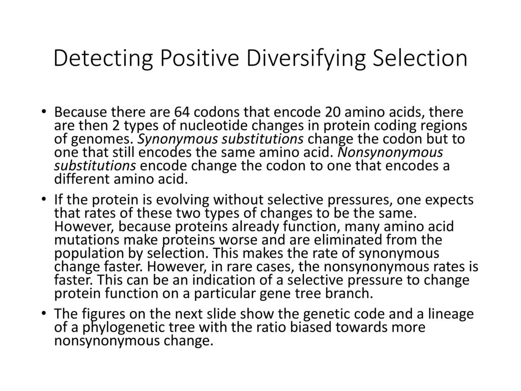 Detecting Positive Diversifying Selection