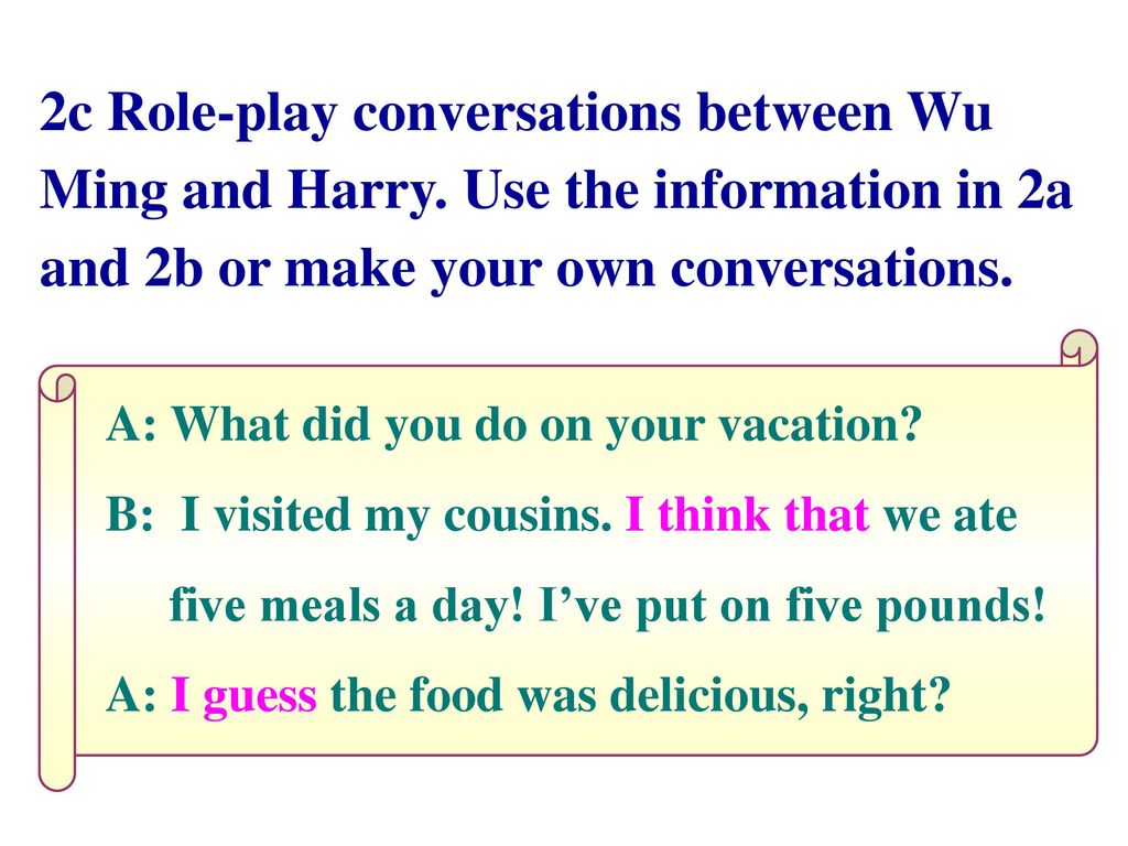 2c Role-play conversations between Wu Ming and Harry