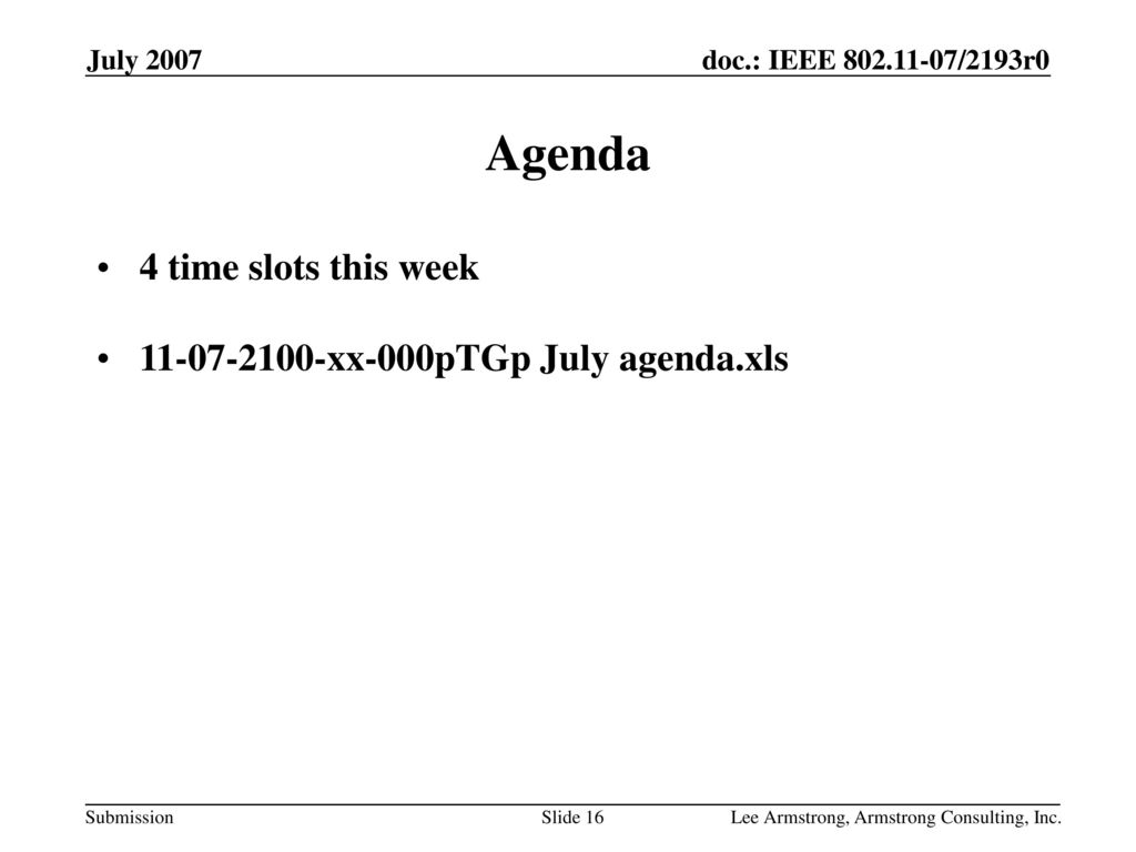 Agenda 4 time slots this week xx-000pTGp July agenda.xls