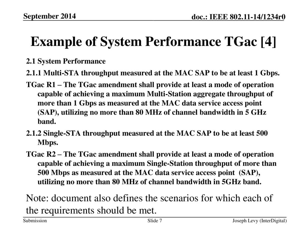 Example of System Performance TGac [4]