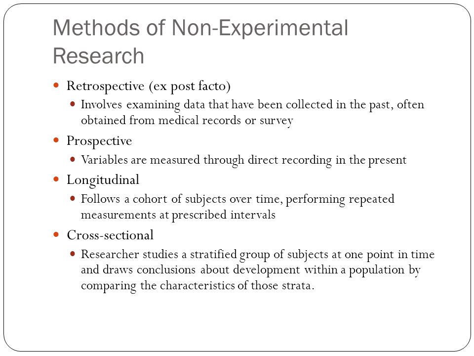 Methods of Non-Experimental Research
