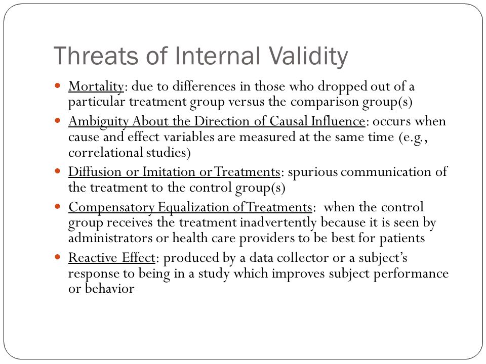 Threats of Internal Validity