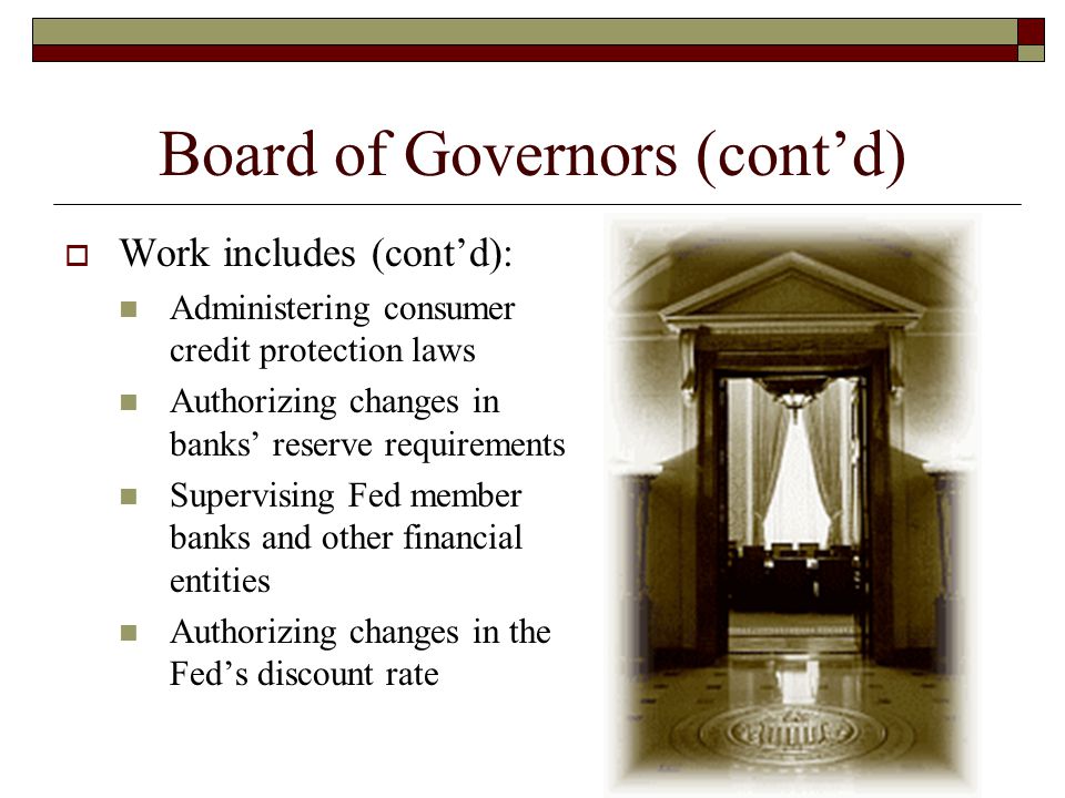 Board of Governors (cont’d)